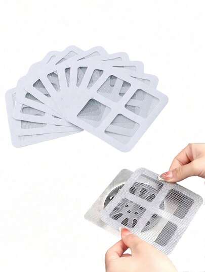 Avloppsklistermärken, filter, självhäftande nät, insektssäkert avloppsklistermärke, rengöringsborste - insektshår och skräpuppsamlare, håruppsamlare, anti-igensättning insektsfilter, för badrumshandfat, köksavlopp, duschavlopp, enkel att installera, ta bort, handfatsfilterklistermärken, viktigt för VVS-underhåll i hemmet, sovsal. Köksartiklar Kökstillbehör Köksverktyg