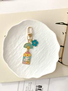 Floral & Folding Fan Design Bag Charm, Adorable Key Pendant Bag Pendant Keychain Japanese Style Bag Pendant, Feng Shui, Japanese Flower Keychain With Lucky Bag For Health, Education, Security And Wealth - Multicolor - View 7