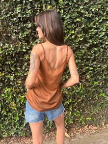 Women Tank Tops & Camis - 駝色 - 查看 2