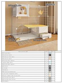 Casa para gatos con caja de arena tipo cajón, villa para gatos de uso doméstico con inodoro, jaula para mascotas pequeñas, fácil instalación y desmontable - tipo de ensamblaje - Ver 19