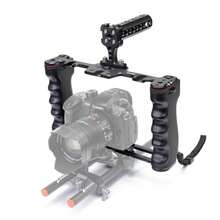 Camera Video Rig Cage Aluminum Filmmaking Movie Making Kit With Top Handle And Arca Type Base Compatible With All DSLR Camera And Camcorder - Black - View 1