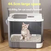 PP材质密封猫砂盆，防臭猫厕所，全封闭防溅猫砂盆