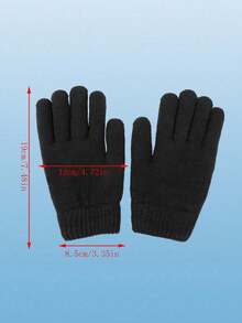 1pc Thick Knitted Fingerless Gloves, Warm Insulated Winter Gloves With Cotton Lining - Multicolor - View 2