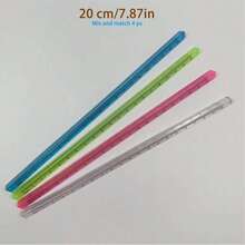 15cm/20cm Clear Plastic Triangular Ruler, 3D Triangular Ruler, Stationery For Grade 1 Students, Multi-Color Options