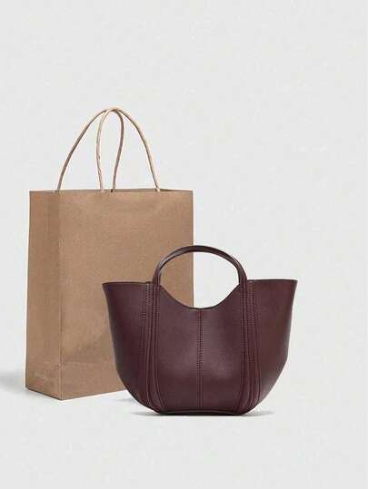 2025 New Women's Bucket Bag High-Quality Shopping Basket Handbag Versatile Minimalist Shoulder/Crossbody Bag