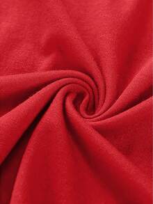 Christmas And Thanksgiving Women's Autumn/Winter Collection Bright Wildflower Pattern Print Suitable For Spring And Summer Wear - Women's Hooded Sweatshirt Long Sleeve Letter Print Drawstring Hoodie - Soft, Casual, Long Sleeve, Kangaroo Pocket, Loose Fit Women's Sweatshirt - Fashionable Clothing, Machine Washable, Autumn And Winter Fleece Warm Lining Soft And Comfortable Autumn And Winter Women's Clothing - 紅色 - 查看 5