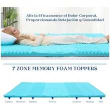 VIOPY 7 Zona Gel Colchoneta Memory Foam,7.6 cm de Grosor,Cubre Colchones Individuales,Colchón Enfriamiento y Alivio de Presión, Extiende la Vida útil del Colchón, Adecuado para el Dolor de Espalda(Queen(5.1 CM DE Crosor)) - Multicolor - Ver 4