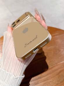 1 Piece Of Custom-Designed, Minimalist Apple Pattern, Luxurious And Stylish Large-View Tempered Glass Case With Lens Protection, Frosted And Shockproof, Compatible With IPhone 17/17Pro/17ProMax/17Air/16/16Pro/16ProMax/16Plus/15/15Plus/15Pro/15ProMax/14/14Plus/14Pro/14ProMax/13/13Pro/13ProMax/12/11. Full Coverage, Premium-Quality Protective Case.