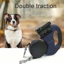 Guia retrátil automática de 3 metros para cães, reforçada, adequada para cães de pequeno a médio porte, com duas pontas e luzes LED. - Multicolorido - Ver 3