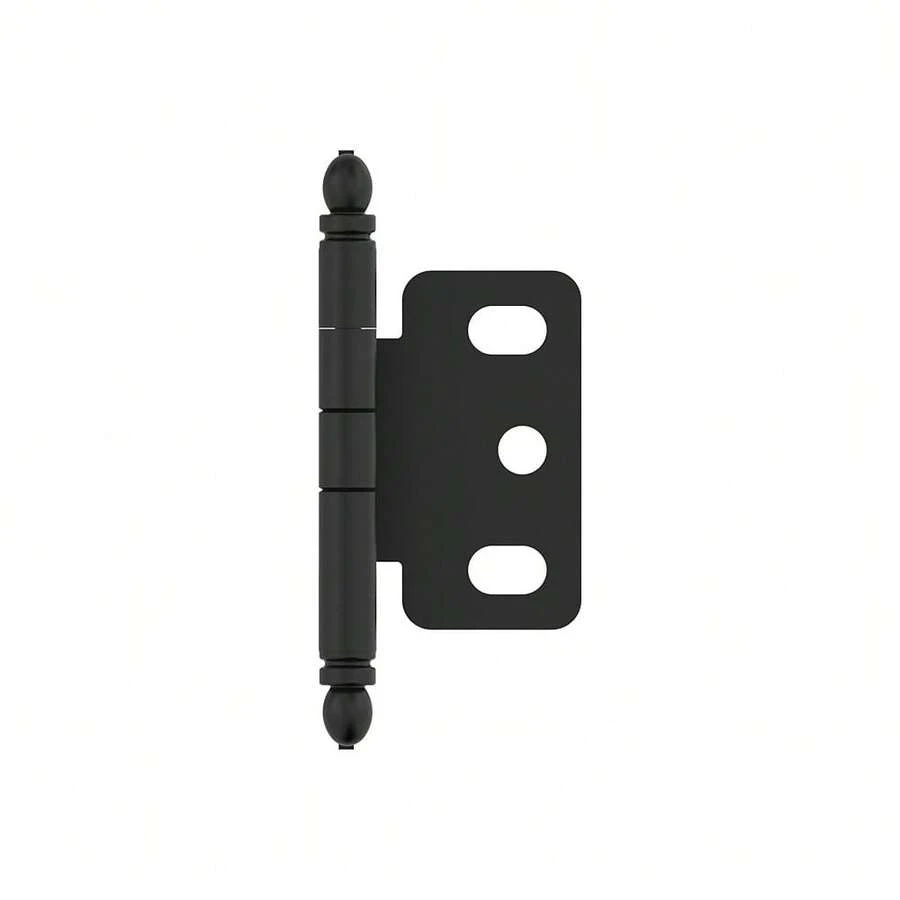 Amerock | Cabinet Hinge | 3/4 In. (19 Mm) Door Thickness | Full Inset | Partial Wrap | Ball Tip | Matte Black | Kitchen Cabinet Door Hinge | Single Hinge | Functional Hardware,PartialWrap,MatteBlack - 霧面黑色 - 查看 1