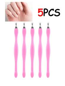 20 pezzi Coltello per cuticole a forma di V, Forchetta per cuticole a forma di V, Rimuovi cuticole per unghie, Spingitore a doppia punta a forma di V per la cura delle unghie e dei piedi, Strumento per la cura a casa e nel salone di bellezza. - Rosa - Visualizzare 7