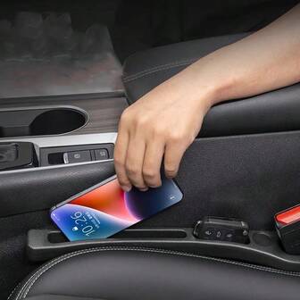 2pcs Car Seat Gap Filler Organizer Pockets, Dual Slot Design For Keys, Phones, Made Of Soft Material, Non-Deformable, Car Interior Accessory-1pc-4pcs