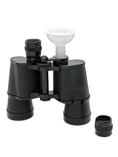 1pc 500ml Binocular Shaped Plastic Water Bottle, Portable Black Double-Wall Tumbler, Creative Outdoor Water Bottle, Gift For Men