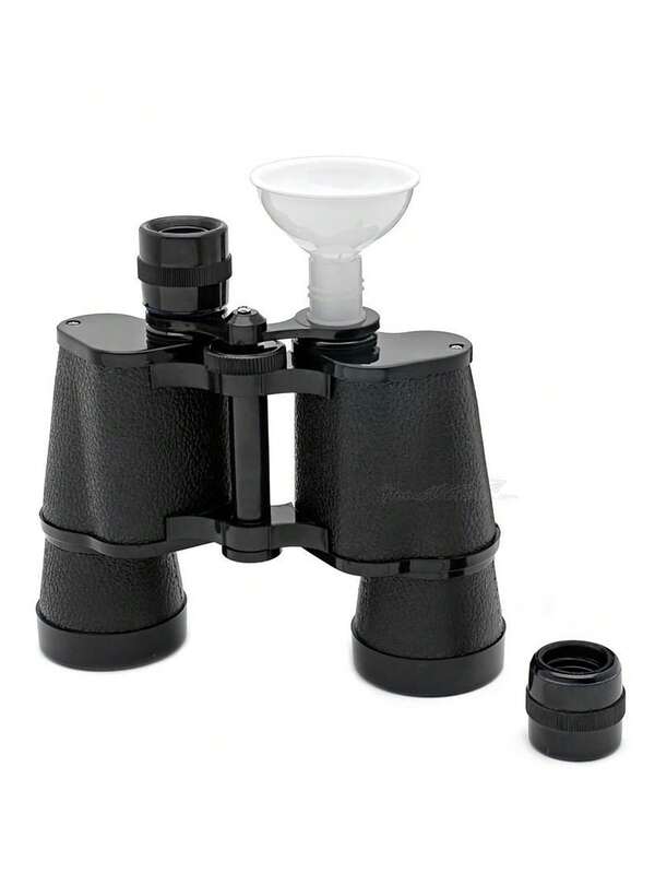 1pc 500ml Binocular Shaped Plastic Water Bottle, Portable Black Double-Wall Tumbler, Creative Outdoor Water Bottle, Gift For Men