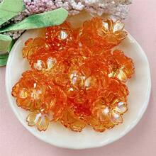 100PCS 14.7mm Acrylic Galsang Flower Loose Beads DIY Bracelets Necklace Earrings Handmade Material For Jewelry Making - trái cam - Xem 3