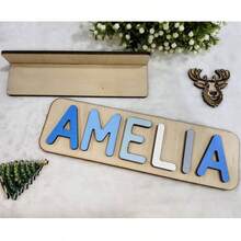 Personalized OLIVIA Name Plate, Exclusive Home Decor, Housewarming & Wedding Gift, Thoughtful Recommendation, Warm Anniversary Present, Home Furnishing Essential - Blue and White - View 7