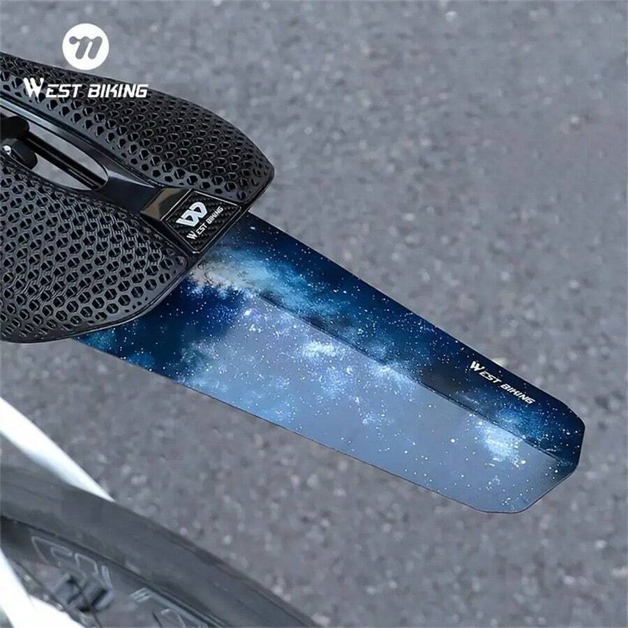 WEST BIKING Guardabarros trasero para bicicleta ligero y aerodinámico, con sistema de liberación rápida, compatible con bicicletas de carretera, montaña y gravel, para uso en todo tipo de clima, fácil de almacenar y transportar, adecuado para ir al trabajo, carreras y ciclismo todoterreno, se ajusta a ruedas de 26", 27.5", 29", Casco de bicicleta