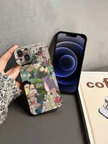 Funda para teléfono con diseño de  y sus amigos en un paisaje natural. Compatible con teléfonos ,  17,  16 Pro Max,  15 Pro Max,  13 y  12. Fabricada en TPU para una protección eficaz contra golpes y caídas. Un regalo perfecto para familiares, amigos, amantes de la naturaleza y fans de la animación. - Negro - Ver 4