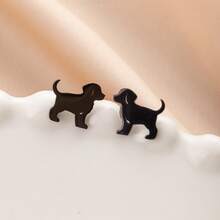 1 paire de boucles d'oreilles à la mode et mignonnes, boucles d'oreilles mignons de chien en acier inoxydable de la série animal de compagnie, bijoux pour femmes, cadeaux de festival - GED786 - Voir 12