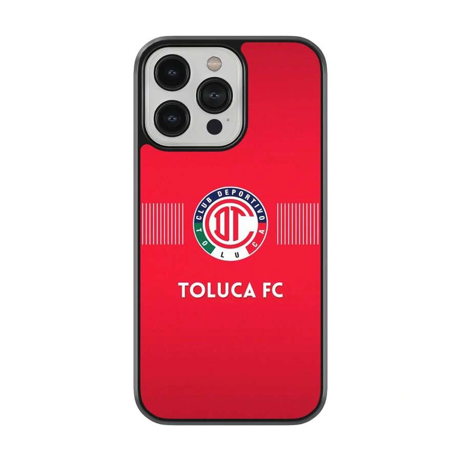 Funda Case Para Celular Diseño de "Club Toluca" Diablos Rojos Futbol Soccer Deportes MX Aesthetic Laterales Negro - Negro - Ver 1