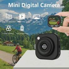 W&O NEW Portable Pocket Mini Camera 1080P HD, With 32GB Card, Auto Fill Flash, 5 Filters & Zoom, Video Recorder, Metal Carabiner, Lanyard, For Travel Vlogs, Outdoor Activities, Daily Recording, Compact Size, Outdoor Filming, Vlogging Camera, Lightweight Camera, Pocketsized Camera, Durable Build, Sturdy Construction - 白色 - 查看 6