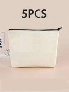 5pcs-3pcs-1pc Blank Canvas Tote Bags, Reusable Fashionable Multi-Functional Shopping Bags, Annual Meeting Gift Bags, DIY Design, Simple And Elegant, Bridesmaid Wedding Gift Bags, Student, Back To School And Teacher Bags, Perfect For Gift Promotion, Giveaways, Trade Shows And More. - White - View 12