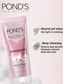 Pond's 旁氏奇迹亮白洁面泡沫，深层清洁毛孔，即刻去除暗沉，洁净微尘，丰富泡沫，瞬间起泡，洗后清爽不紧绷，控油清爽，温和去除角质，丝滑质地，提亮肤色20倍，中性pH值，均匀肤色，舒缓修护 - 提亮淡斑 - 查看 8