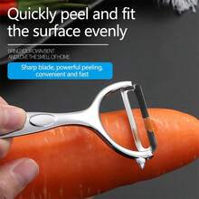 1pc Vegetable Peeler Y-Type Peeler Can Peel Flat And Multi-Functional Machine In One With Peeling And Removal Functions. It Is Suitable For Fruits, Vegetables, Potatoes And Other Items. Essential Kitchen Tool For Indoor And Outdoor Cooking Ergonomic Handle, Durable Kitchenware