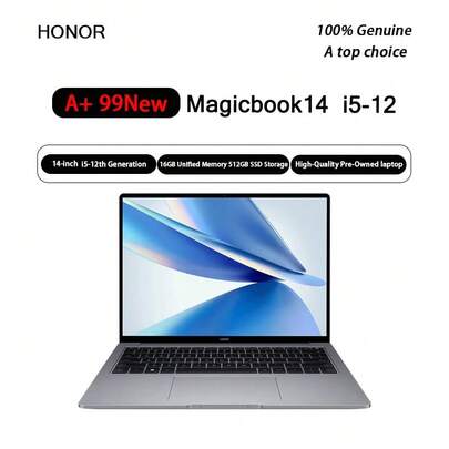  A+ Kullanılmış Honor Notebook MagicBook 14 Dar Çerçeveli Tam Ekran Hafif Oyun Ofis Öğrenme Dizüstü Bilgisayarı Kullanılmış i5 12. Nesil 16+512G Solo Ekran %99 Yeni