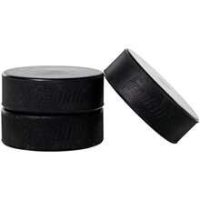 Franklin Sports - Pucks de Hockey sobre Hielo, tamaño Oficial + Discos de Hockey con Peso, perfectos para Pistas + Almohadillas para Orejas de Hielo sintéticas, Juego de 3 Discos a Granel(Disco oficial de 6 onzas) - Multicolor - Ver 2