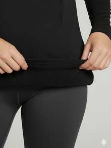 Women's Plus Size Premium Thermal Top For Cold Winter - 黑色 - 查看 3