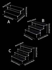 1个亚克力桌面化妆品展示架，透明梯形纸杯蛋糕造型，可用于展示香水、手办、盲盒等物品。 - 無色 - 查看 2