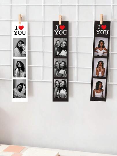 1/3/6/12pcs Customized Valentine's Day Photo Strips - Personalized Photo Keepsake, Couples/Best Friends Exclusive Photo Strips - Customized Creative Memento, Student Photo Decoration - Baby/Pet Growth Record