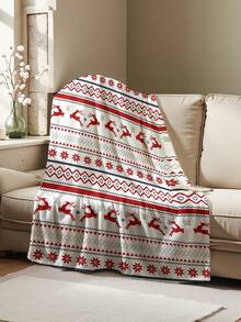 1 szt. flanelowy koc, pościel, koc z motywem świątecznym, gruby, miękki i przyjazny dla skóry materiał na sofę, koc do drzemki w biurze, koc do dekoracji pokoju, wielofunkcyjny koc podróżny na kemping, odpowiedni do salonu, sypialni, na powrót do szkoły, prezent świąteczny - Wielokolorowe - Zobacz 7