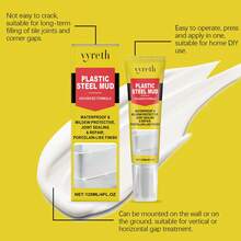 Vyreth Plastic Steel Putty, Home Kitchen Bathroom Caulk Repair Adhesive Waterproof Mildew-Resistant Sealant For Leakage Sealing