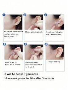 透氣臉部繃帶 面部皮膚固定帶 溫和加壓 睡眠舒適支撐 均碼適用下巴固定帶 面部膠帶 面罩 - 彩色 - 查看 5