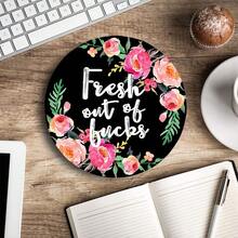 Pad Floral, Fashion Funny Wording With Flowers  Pad, Waterproof Circular Small  Pads With Designs For Women, Non-Slip Rubber Pads For Office Laptop,03Floral - 03Floral - View 5