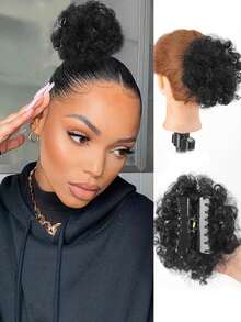 Synthetic Wigs African Curly Big Grab Clip Hair Bun Extension, Suitable For Women Curly, Very Suitable For Women's Daily Wear And Gatherings - Multicolor - View 10
