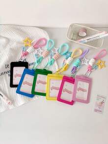 照片卡夹 照片卡展示框 Y2K 照片卡架 照片卡钥匙扣收纳包 女士装饰迷你钱包 小钱包 卡包 手腕钱包 照片卡夹 挂绳 - 彩色 - 查看 5