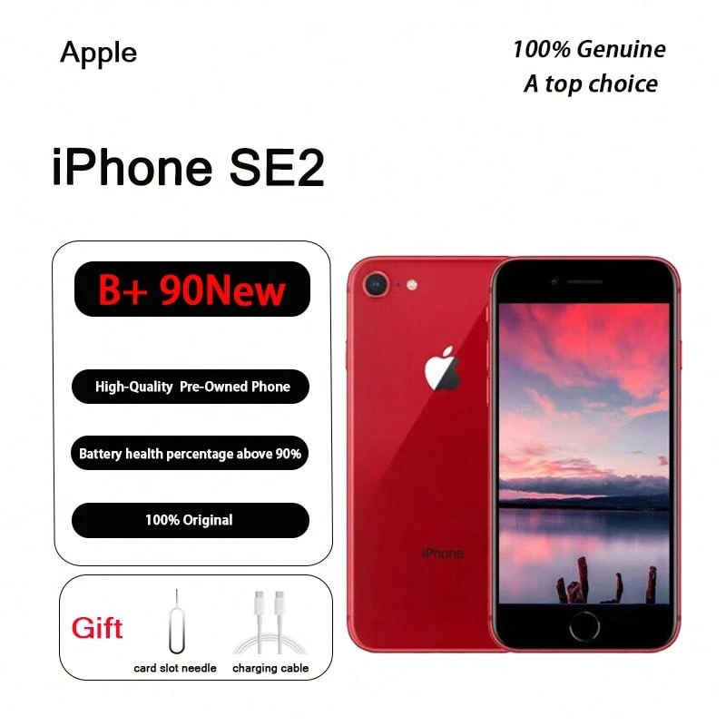 Apple 二手但几乎全新苹果 iPhone SE 2，搭载 A13 芯片 - 紅色 - 查看 1