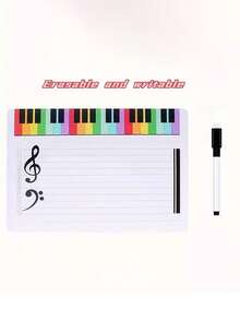 1pc Reusable Music Stave Whiteboard, Double-Sided Music Notation Practice Board, Suitable For Classroom, Learning, Educational Activities, Music Practice, Perfect Gift For Music Beginners - Multicolor - View 11