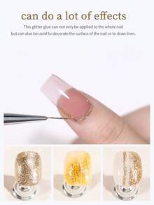 RS NAIL RSNAIL 免擦拭高密度铂金凝胶 8g 金银色超闪亮无水闪粉拉线彩绘凝胶指甲油，美甲美足美甲设计，适用于沙龙和居家DIY，闪耀视觉效果，适合节日假期，UV LED可卸 - 彩色 - 查看 3