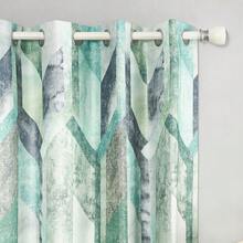 Leeva Decorative Kitchen Curtains, Drapes For Living Room 84 Inch Length 2 Panels, Geometric Pattern Grommet Solid Window Treatments, 52 X 84, Cyan,52inchWx84inchL(Packof2),C1 - C1 - View 4