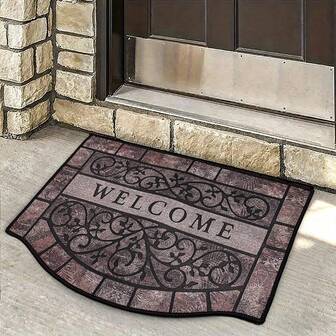 1 Pc Crystal Velvet Silicone Backed Doormat, 850 G/M², Irregular Stone Tile Pattern, Non-Slip, Washable, Durable, Multi-Purpose Rug Suitable For Foyer/Terrace/Balcony/Laundry Room/Bathroom, Home And Garden Decor.