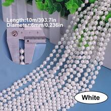 2m/78in, 10m/393in Faux Pearl Beaded Garland Chain, DIY Wedding Decor Curtain, Round Pearls Do Not Break When Cut