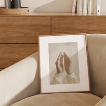 1pc Frameless Islamic Praying Hands Digital Art Print, Minimalist Neutral Tones Spiritual Faith Decor, Ramadan Eid Home Decor, Muslim Prayer Aesthetic, Modern Islamic Wall Art, Gift For Muslims, Dorm Room Decor - Multicolor - View 2