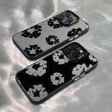 Phone Black Flower Luxury D-Denims-Tears Phone 16 15 14 13 12 11 Pro X XR 8 Plus Anti Fall Matte Back Cover - 1PC - 查看 8