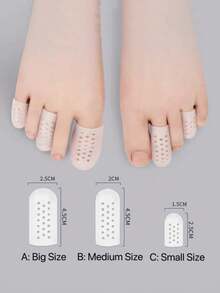 Soft Gel Toe Caps, Breathable Silicone Toe Separators With Holes - White - View 7