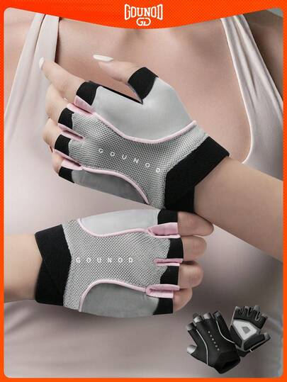 GOUNOD 男女款轻量级健身房举重骑行手套，具有出色的抓握力，防滑锻炼手套，适合健身训练和自行车。