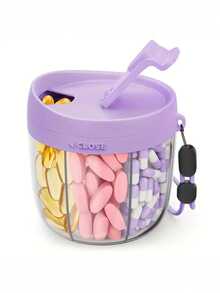 Portable 7-Compartment Pill Organizer Bottle,Vitamin Organizer - Wide Anti-Mixing Vitamin & Medication Dispenser With Secure Lid And Individual Daily Sections, Compact Travel Pill Box For Supplements, Easy-Open One-Hand Operation & Leak-Resistant Design, Ideal For Seniors, Travelers, Gym Bags, Camping And Daily Medicine Management, Health & Care Essential,Valentine's Day Gifts,Small Gift Exchange - 彩色 - 查看 7